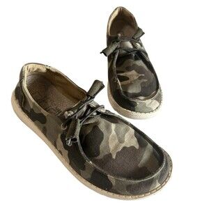 Hey Dude Womens Wendy Casual Comfy Loafers Sneakers Shoes Slip On Camo Size 6